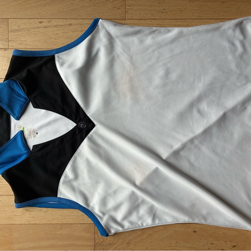 Izod Blue and White Polo with Black Trim